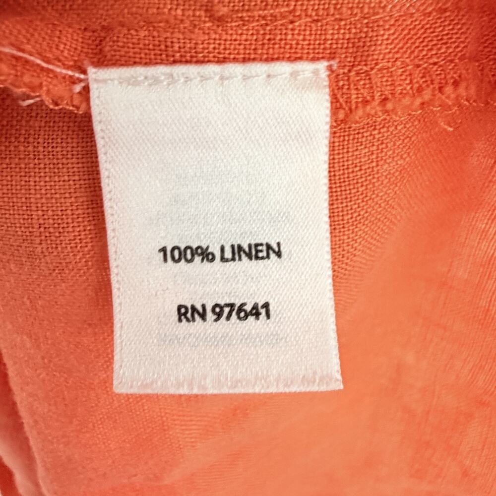 J.Jill Women’s 100% Linen Apricot Orange Dress M Capsule Preppy - Picture 4 of 6